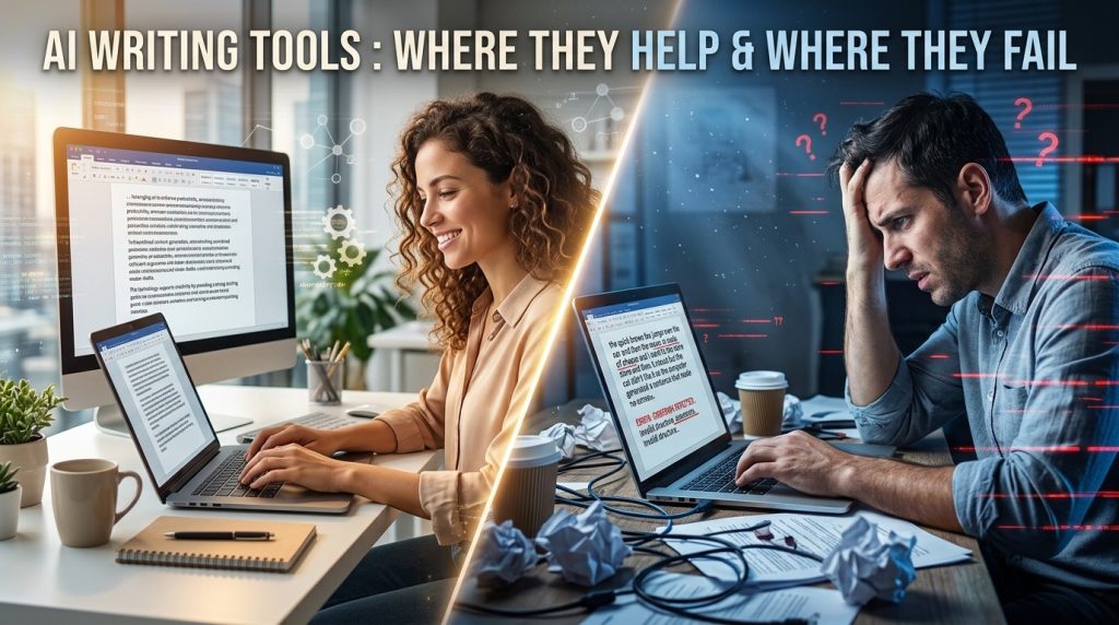 AI Writing Tools : Where They Help and Where They Fail